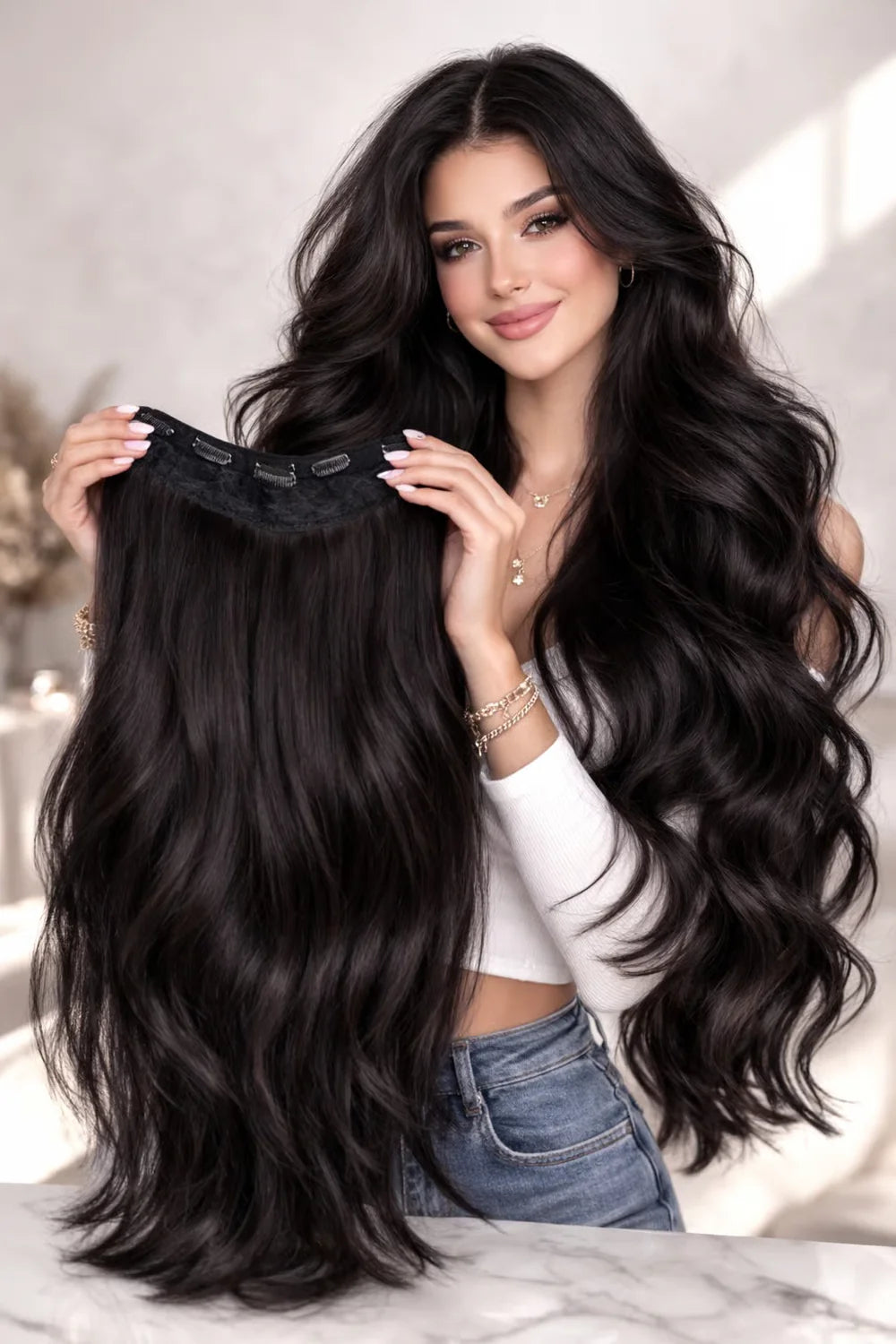 اكستنشن MyHair بالكلبسات – طول وكثافة فورية بشعر طبيعي 100%